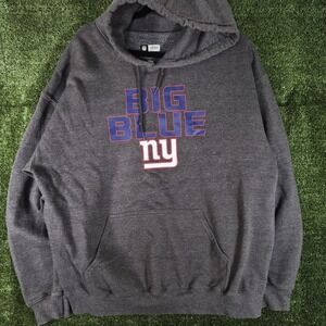 NFL New York Giants Big Blue Hoodie Mens Large Gray Pullover Team Apparel NY...